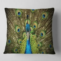 Designart Grand Peacock - Hayvan Kırlent - 16x16