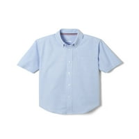 Fransız Tostu Erkek okul üniforması Kısa Kollu Oxford Gömlek, Beden 4- & Husky
