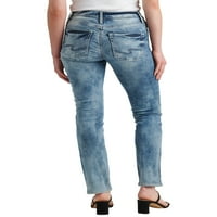 Gümüş Jeans A.Ş. Kadın Avery Yüksek Rise Düz Bacak Kot, Bel Boyutları 24-36