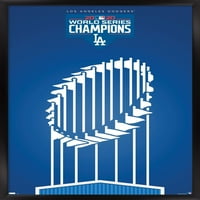 Trendler Uluslararası MLB Los Angeles Dodgers - Minimalist Şampiyonlar Duvar Posteri 24.25 35.75 .75 Siyah Çerçeveli