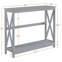 Alden Design 2 Katlı Tasarım Raflı Ahşap Konsol Masa, Gri