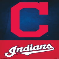 Cleveland Kızılderilileri 24.25 35.75 Çerçeveli Logo Posteri