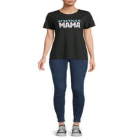 Kısa Kollu Kadın Amerikan Mama Grafikli Tişört