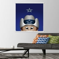 Dallas Cowboys-S. Preston Maskot Kabadayı Duvar Posteri Ahşap Manyetik Çerçeve, 22.375 34