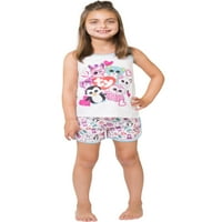 Bere Boo Kızlar Küçük Bere Boo Sportif Örgü Pijama Kısa Set, Beyaz, 6 6X