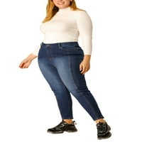 Benzersiz Pazarlık kadın Artı Boyutu Streç Yıkanmış Orta Rise Skinny Jeans
