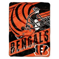 Resmi Lisanslı NFL Cincinnati Bengals Derin Eğimli Mikro Raşel Atma Battaniyesi, 46 60