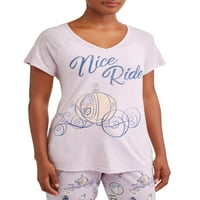 Disney kadın ve kadın Artı Külkedisi Pijama T-shirt