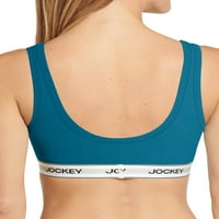 Jockey® Essentials Kadın Pamuklu Streç Kepçe Sütyen, Kablosuz Rahat Sütyen, Küçük Bedenler-3XL, 5691