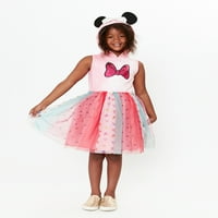 Disney Minnie Mouse Kız Kapüşonlu Cosplay Elbise, 4-12 Beden