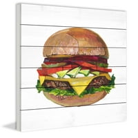 Ultimate Burger Beyaz Ahşap Üzerine Resim Baskısı