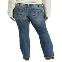 Gümüş Jeans A.Ş. Artı Boyutu Britt Düşük Rise İnce Bootcut Kot Bel Boyutları 12-24