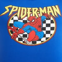 Erkek Marvel Örümcek Adam Dama Tahtası kısa kollu grafikli tişört