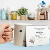 Isı Renk Değiştiren Kupa Hediye Oz Isıya Duyarlı Renk ve Gülen Yüz Sabah Değişen Drinkware Seramik Kahve Çay Bardağı