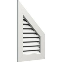 Ekena Millwork 20 W 12 H Yarım Zirve Sağ Üst Perde: Fonksiyonel, PVC Üçgen Havalandırma w 1 4 Düz Trim Çerçeve