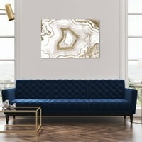 Wynwood Stüdyo Soyut Duvar Sanatı Tuval Baskılar 'AdoreGeo Luxe' Kristaller-Altın, Beyaz