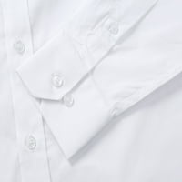 Erkek Gömlekler Düzenli Fit Uzun Kollu Seyahat Bakımı Kolay Pamuklu Beyaz Elbise Gömlek Erkekler için