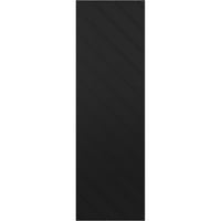 Ekena Millwork 12 W 50 H Gerçek Fit PVC Çapraz Çıta Modern Stil Sabit Montajlı Panjurlar, Siyah