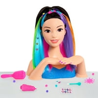 Barbie Gökkuşağı Sparkle Deluxe Şekillendirici Kafa, Siyah Saç, Yaş için Çocuk Oyuncakları, Hediyeler ve Hediyeler