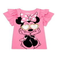 Minnie Mouse Kızlar Süper Havalı Kısa Kollu Tişört, 4-16 Beden
