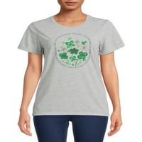 Aziz Patrick Günü kadın Botanik Yonca grafikli tişört