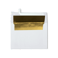 Lüks Kağıt A Davetiye Zarfları, 14, lb. Altın Astarlı Beyaz, Paket