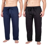 Erkek Pijama Pantolon Jersey Örgü PJ Pantolon Erkekler için Pamuk Uyku Pantolon Erkekler için Siyah ve Lacivert Küçük