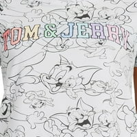 Tom ve Jerry kadın Grafik Baskı Tee Kısa Kollu, Boyutları XS-XXXL