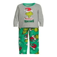 Dr. Seuss'un Grinch Uyumlu Aile Pijama Takımı, 2 Parça, Yürümeye Başlayan Çocuk