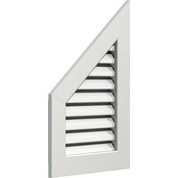 Ekena Millwork 12 W 32 H Yarım Zirve Sol Üst Perde: Fonksiyonel, PVC Üçgen Havalandırma w 1 4 Düz Trim Çerçeve