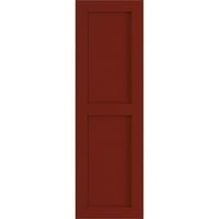 Ekena Millwork 12 W 65 H Gerçek Fit PVC İki eşit Düz Panel Panjur, Biber Kırmızısı