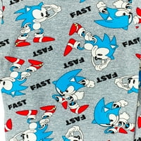Sonic the Hedgehog Erkek Kısa Kollu Rahat Fit Pamuklu Pijama Takımı, 2 Parça, 4-10 Beden