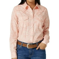 Wrangler® Kadın Uzun Kollu Batı Çıtçıtlı Ekose Gömlek