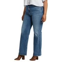 Gümüş Jeans A.Ş. Artı Boyutu Son Derece Arzu Edilen Yüksek Rise Pantolon Bacak Kot Bel Boyutları 12-24