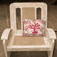 Mercan Shabby Chic Pembe Güller Kumaş Dekoratif Yastık