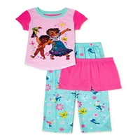 Disney Encanto Kız Çocuk Pijama Takımı, 3'lü, 4-10 Beden
