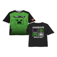 Minecraft Erkek Çocuk Oyun Grafikli Tişörtler, 2'li Paket, 4-16 Beden
