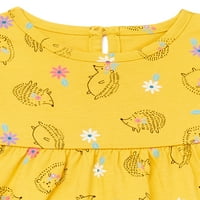 Wonder Nation Bebek Kız Uzun Kollu Elbise ve Tayt Seti, 6 Parça, Bedenler 0 Aylık