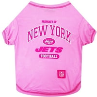 Evcil İlk NFL New York Jets Pembe Tee Gömlek KÖPEKLER ve KEDİLER için-Lisanslı-Büyük