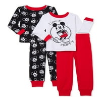 Mickey Mouse Yürümeye başlayan çocuk uzun kollu rahat pamuklu Pijama, Set