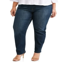 Terra & Sky Kadın Artı Cep Klasik Düz Bacak Jean
