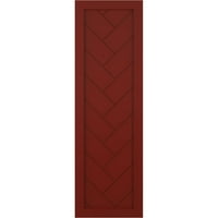 Ekena Değirmen 12 W 76 H Gerçek Fit PVC Tek Panel Balıksırtı Modern Stil Sabit Montaj Kepenkleri, biber Kırmızı
