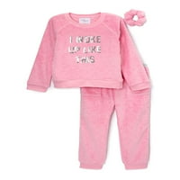 Sweet Dreams Kız Çocuk Peluş Pijama Takımı, 2'li, 4-12 Beden, Ücretsiz Tokalı