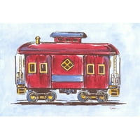 Marmont Hill Kırmızı Tren Reesa Qualia tarafından Sarılmış Tuval üzerine Resim Baskısı