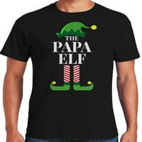Grafik Amerika Şenlikli Tatil Noel Papa Elf erkek grafikli tişört