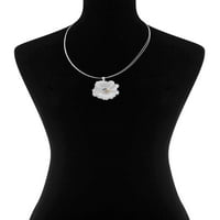 Gloria Vanderbilt Gümüş Ton Çiçek Kolye Bobin Kolye, 16 Uzunluk