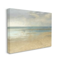 Stupell Kıyı Kumlu Güneşli Plaj Manzara Resim Galerisi Sarılmış Tuval Baskı Duvar Sanatı