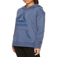 İpli ve Cepli Reebok Kadın Elit Rahat Grafik Kapüşonlu Sweatshirt