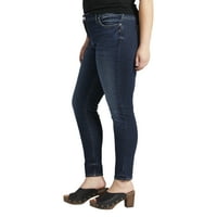 Gümüş Jeans A.Ş. Kadın Artı Boyutu Elyse Orta Rise Skinny Jeans Bel boyutları 12-24