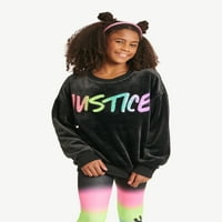 Adalet Kızları Wooby Bisiklet Yaka Sweatshirt, Beden 5- & Plus
